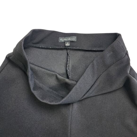 Hunter & Brown Womens Wide Leg Cropped Pants Size Small Black Pull On Ponte Knit - Picture 5 of 11